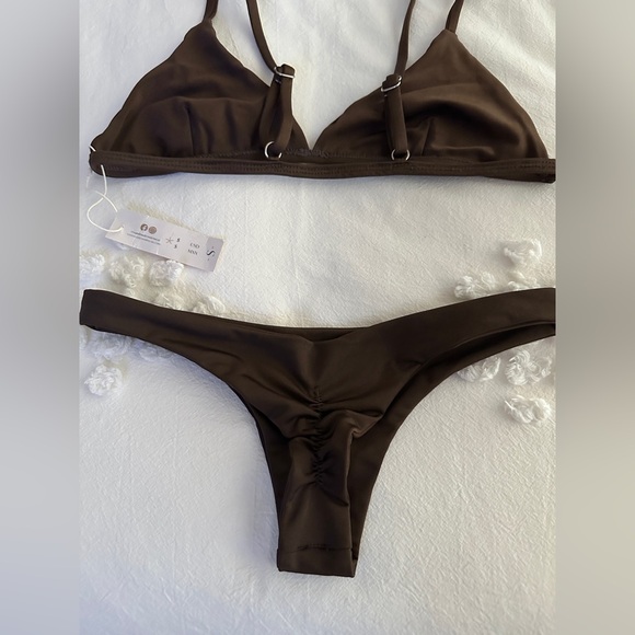 NWT Sandmade Swimwear Designer Bikini Set - Espresso - S - Picture 7 of 11